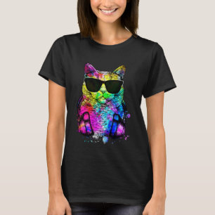 T-shirt Portrait de chat British Shorthair rétro pop avec