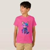 T-shirt Portrait de chat de cyborg mignon (Devant entier)