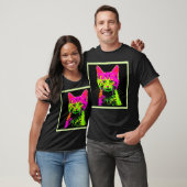 T-shirt Portrait de chat de Neon (Unisexe)