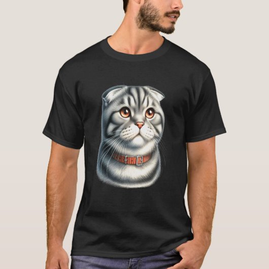 T-shirt Portrait de chat Scottish Fold (Devant)