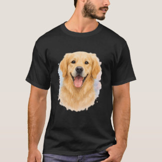 T-shirt Portrait de Chien à l'Aquarelle | Golden R