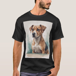 T-shirt Portrait de chien aquarelle