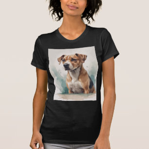 T-shirt Portrait de chien aquarelle