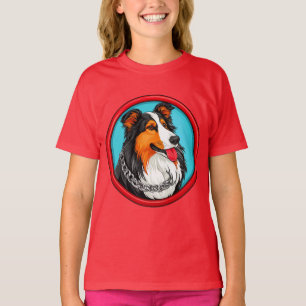 T-shirt Portrait de chien dans un style artistique orné