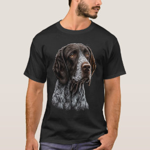 T-shirt Portrait de chien de GSP Allemagne Pointeur à chev
