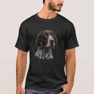 T-shirt Portrait de chien de GSP Allemagne Pointeur à chev