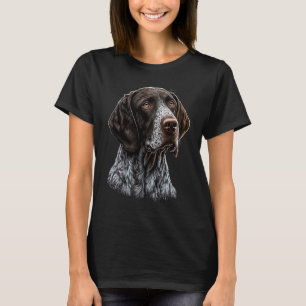 T-shirt Portrait de chien de GSP Allemagne Pointeur à chev