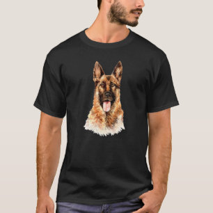 T-shirt Portrait de chien de police Berger allemand Fluffy