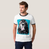 T-shirt Portrait de chien de Terre-Neuve (Devant entier)