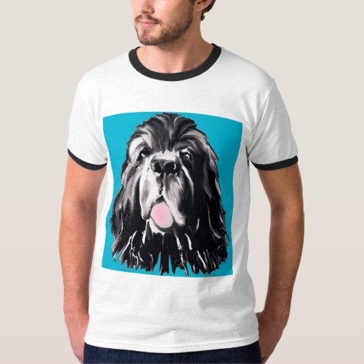 T-shirt Portrait de chien de Terre-Neuve (Devant)