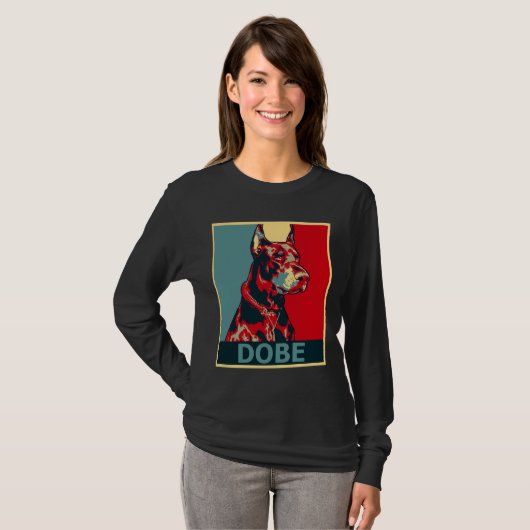 T-shirt Portrait de chien esthétique Doberman (Devant entier)