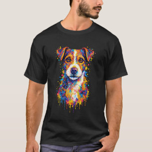 T-shirt Portrait de chien Jack Russell Terrier coloré
