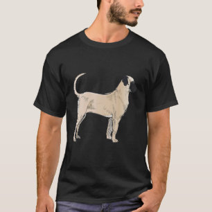 T-shirt Portrait de chien Mastiff de style vintage