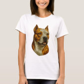T-shirt Portrait de chien Pitbull (Devant)