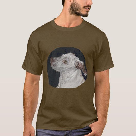 T-shirt Portrait de chiot Pit bull (Devant)