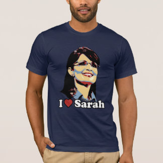 T-shirt Portrait de couleur de Sarah du coeur I