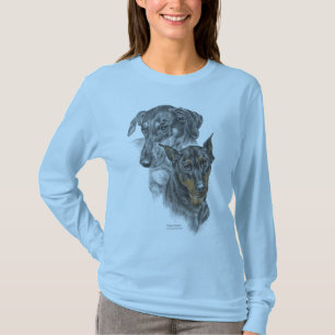 T-shirt Portrait de deux Dobermans