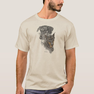 T-shirt Portrait de deux Dobermans