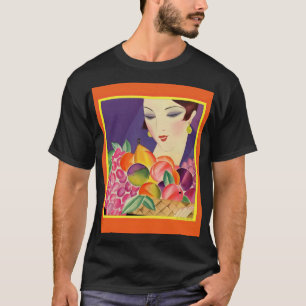 T-shirt Portrait de femme Art déco