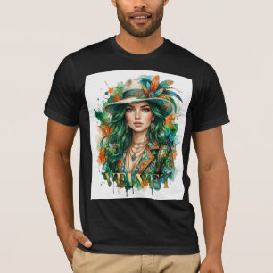 T-shirt Portrait de femme boho mystique T Shirt d'art fant