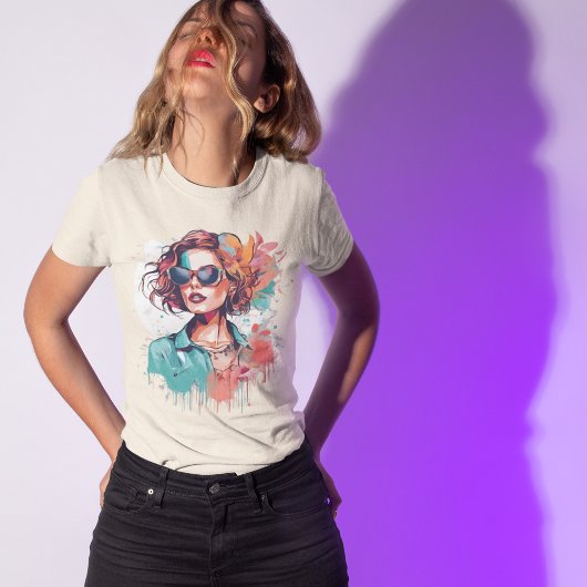 T-shirt Portrait de femme de Modern Pop