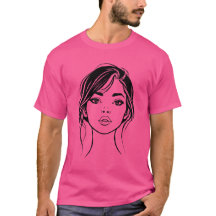 Portrait de femme en ligne d'art minimaliste