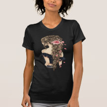 T-Shirt Portrait de Femme Floral