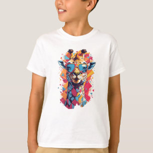 T-shirt Portrait de girafe de style graffiti-58567