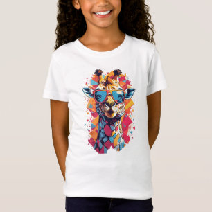 T-Shirt Portrait de girafe de style graffiti-58567