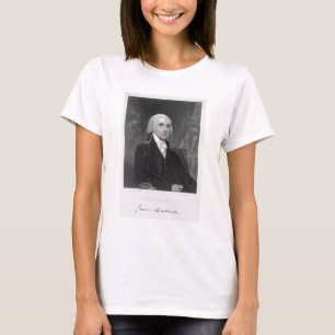 T-shirt Portrait de James Madison, gravé par William A.