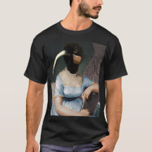 Portrait de Jane Austen avec tête d'oiseau