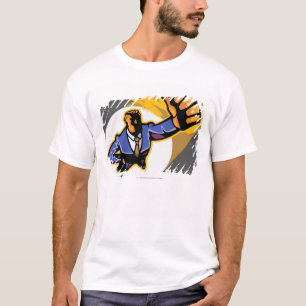 T-shirt Portrait de jeune homme montrant des pouces