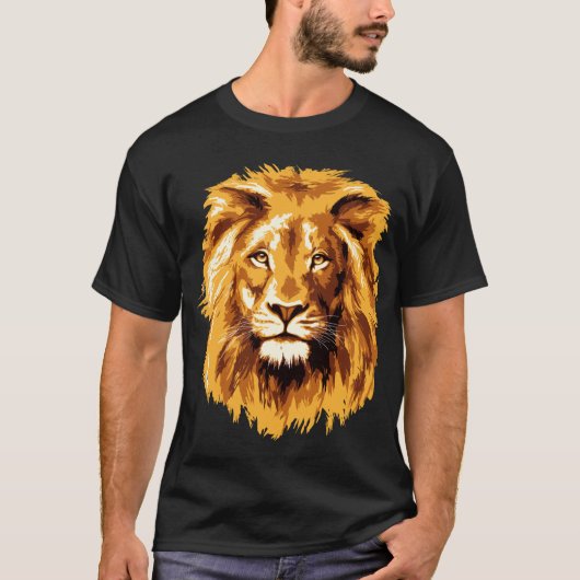 T-shirt portrait de lion (Devant)