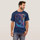 T-shirt Portrait de panthère avec des éléments abstraits e (Devant entier)