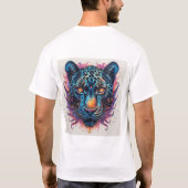 T-shirt Portrait de panthère avec des éléments abstraits e (Dos)