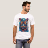 T-shirt Portrait de panthère avec des éléments abstraits e (Devant entier)