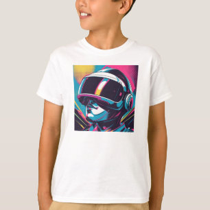 T-shirt Portrait de personnage futuriste portant un casque