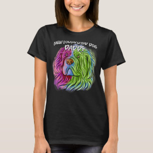 T-shirt Portrait de pop coloré Terre-Neuve Chien papa Père