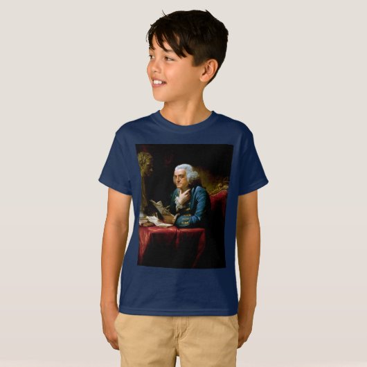 T-shirt Portrait de pouce, Benjamin Franklin Père fondateu (Devant entier)