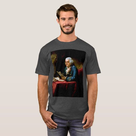 T-shirt Portrait de pouce, Benjamin Franklin Père fondateu (Devant entier)
