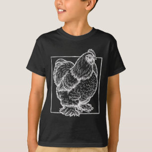 T-shirt Portrait de poulet Cochin - Oiseau de ferme vintag