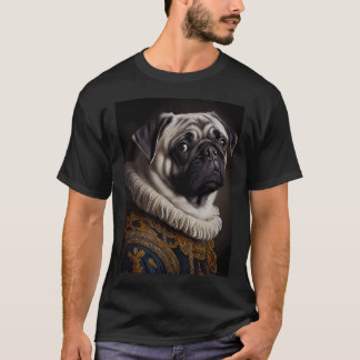T-shirt Portrait de race de chien Pug Renaissance royale a