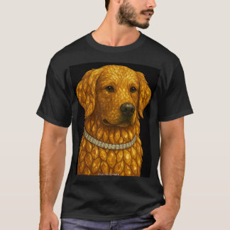 T-shirt Portrait de Retriever doré en pierres précieuses