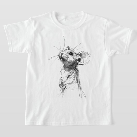 T-shirt Portrait de souris mûre (Poser)