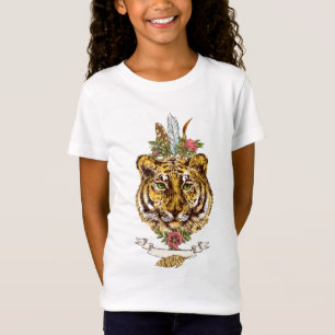 T-Shirt Portrait de style de Boho de tigre