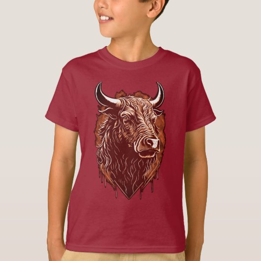 T-shirt Portrait de taureau (Devant)