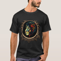 Portrait de tête de lion stylisé dans cadre Mandal