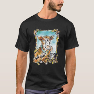 T-shirt Portrait de vache à imprimé de vache laitière