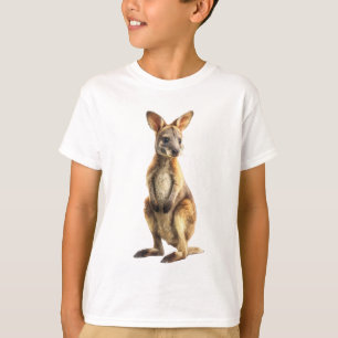 T-shirt Portrait de wallaby adorable - Impression d'art fi