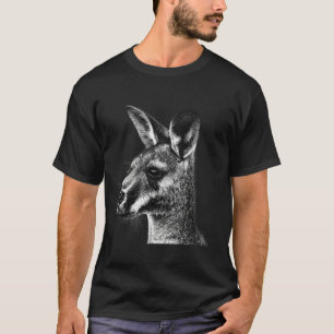 T-shirt Portrait de wallaby amateur d'art animal de kangou